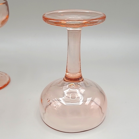 Orange Tinted Martini Cocktail Glasses with Thick Stems, Set of 4 - Picture 4 of 5